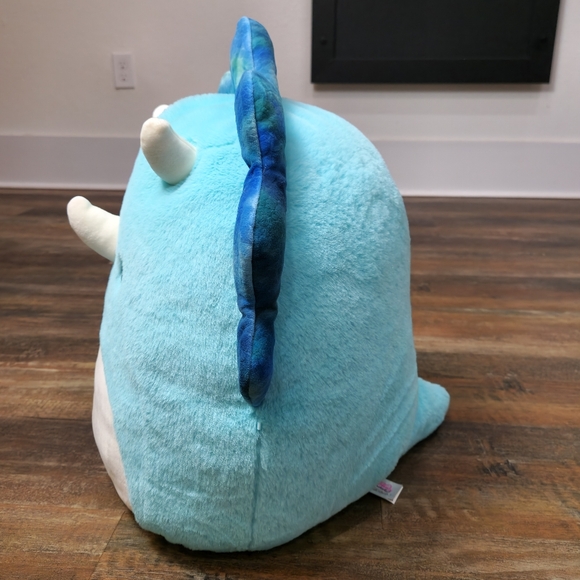 Squishmallows Official Plush 16 inch Malik the Blue Triceratops  FUZZA MALLOWS - Picture 3 of 6